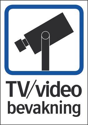 Dekal TV/Video bevakning självhäftande A5