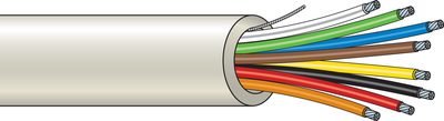 Kabel FKKB 8x0,2mm mjuk vit 100m