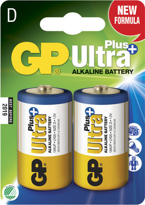 Batteri LR20 D 2-pack alkaliskt Ultra Plus SB           