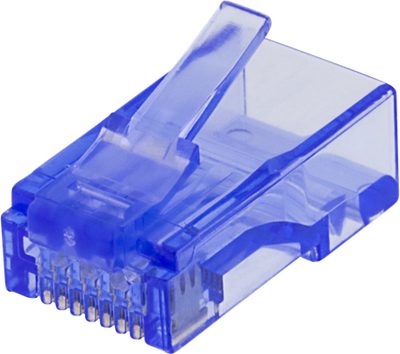 Modularkontakt RJ45 Cat6 UTP transparent blå 20-pack