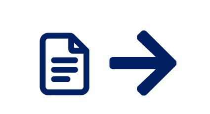 Illustration av ifyllt dokument som skickas via en pil.