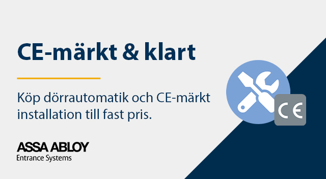 Marknadsföringsbild för CE-märkt och klart.